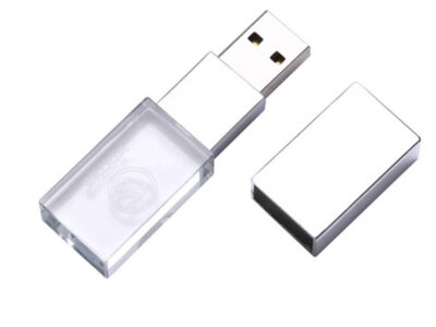 Transparent Block USB Resting On Case