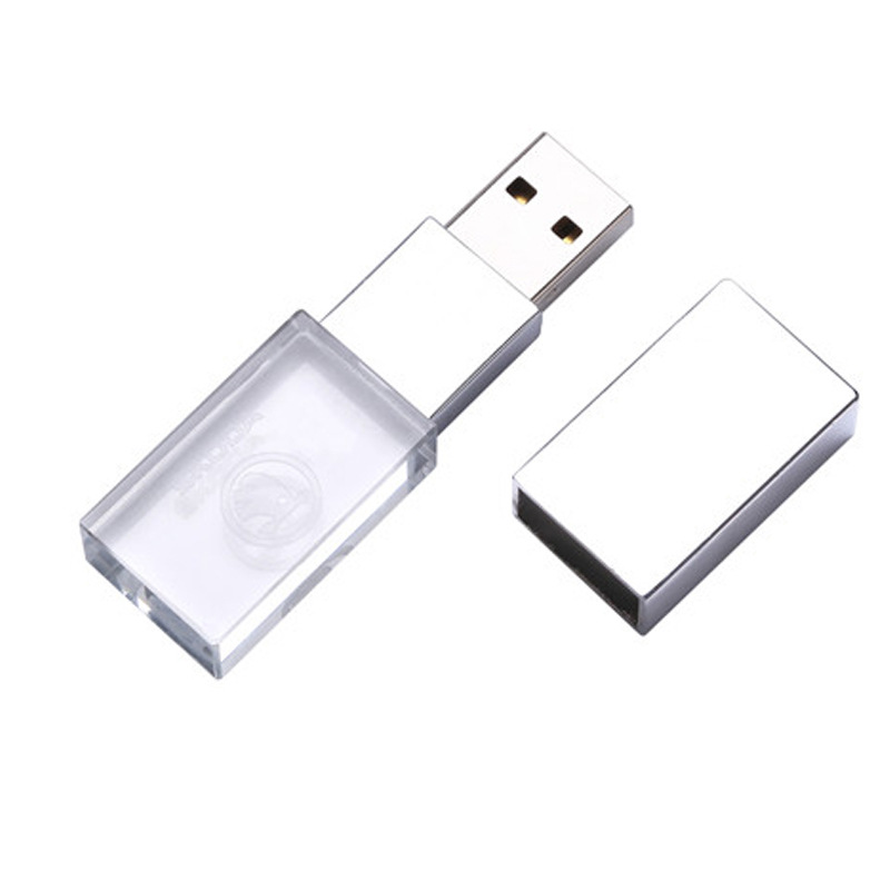 Transparent Block USB Resting On Case