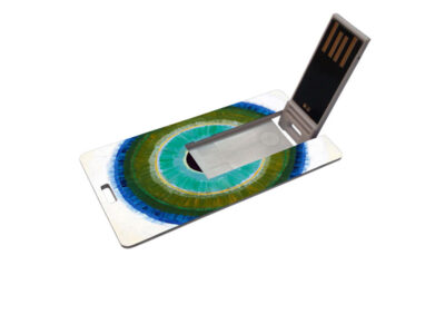Green Circle Pattern Keyring Attachment Promotional USB Card