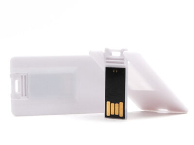 White Keyring Attachment Promotional USB Card