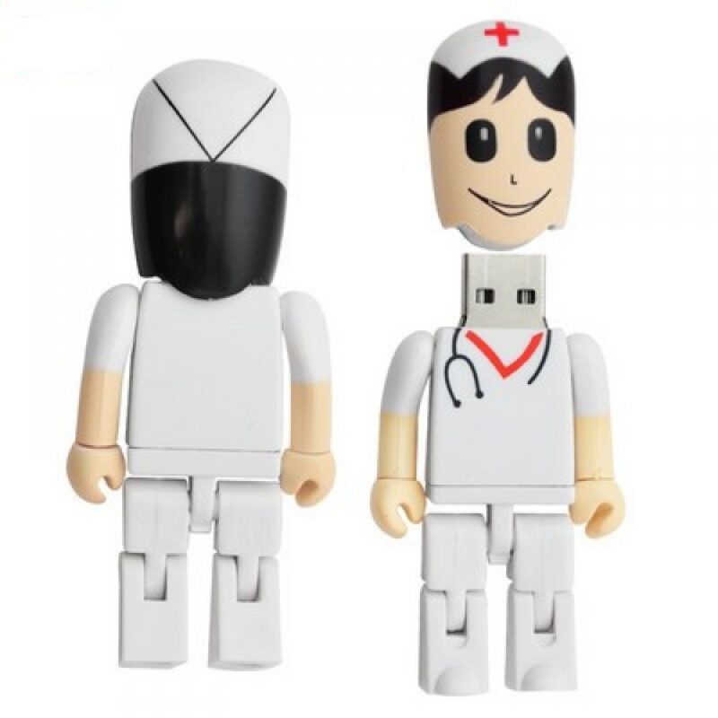 Nurse USB Stick White and Red and Black