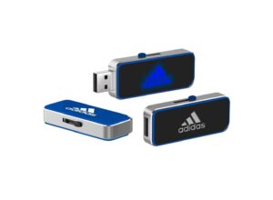 Retractable USB Flash Drive with LED Light-Up logo