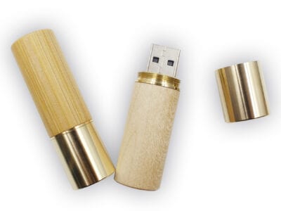 wooden capsule usb with copper trim