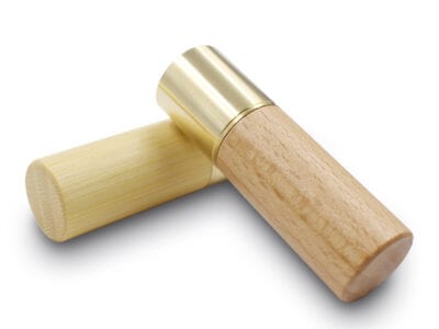 sleek copper wooden capsule usb