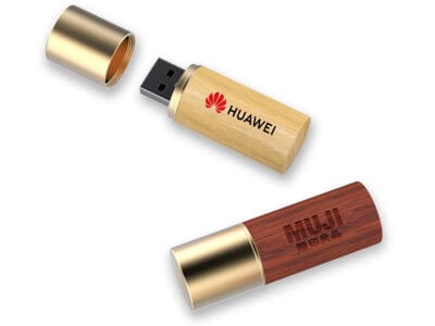branded copper wooden capsule usb