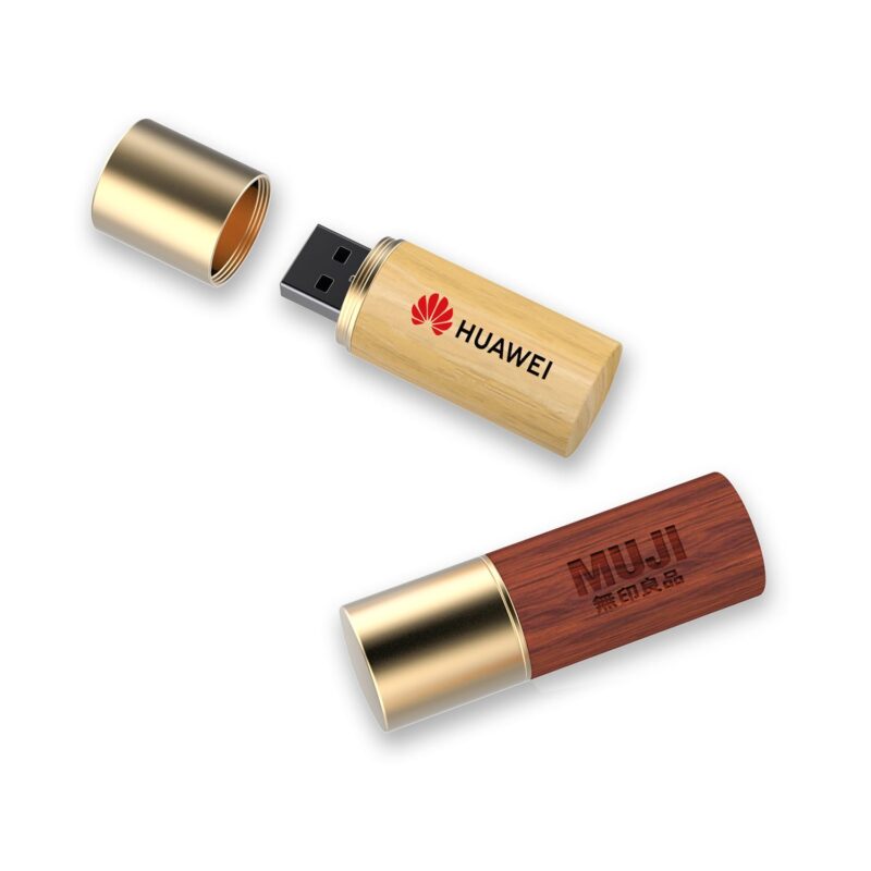 branded copper wooden capsule usb