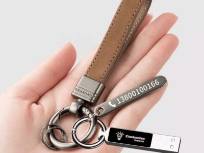 person holding stylish luminous USB drive