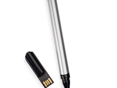 silver metallic usb pen