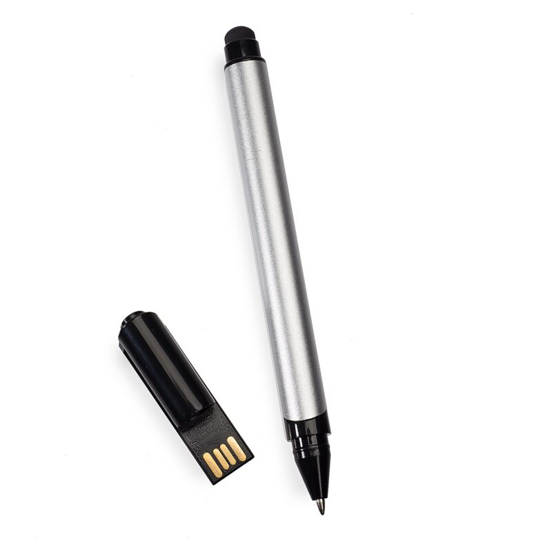 silver metallic usb pen