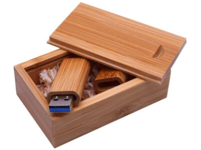 Sliding usb wooden box with usb inside